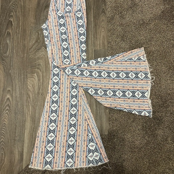 Boho Patterned Flared Pants - Picture 1 of 8
